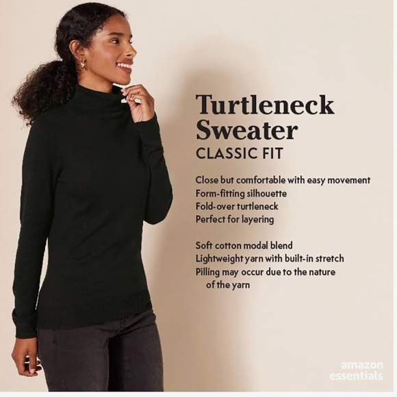 Amazon Essentials Women's Classic Lightweight Long-Sleeve Turtleneck Sweater - Picture 2 of 13